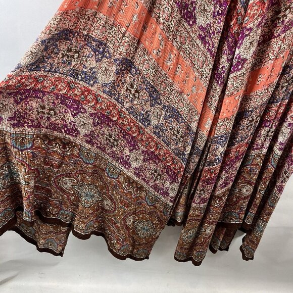 Bila Womens Maxi Dress Size XXL Multicolor Damask Sleeveless Crochet Scoop Neck - Picture 5 of 12